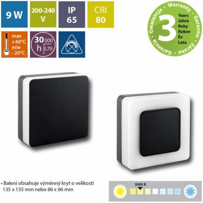 McLED LED svítidlo Draco S, 9W, 3000K, IP65, černá – Hledejceny.cz