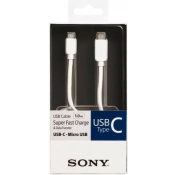 Sony CP-CB100 USB-C na Micro-USB 2.0, 100cm, bílý