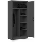 Jan Nowak Plechová šatní skříň DAWID, 900 x 1850 x 450 mm, antracitová – Zboží Dáma