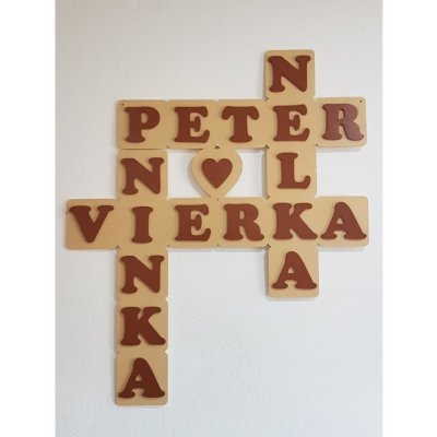 Lymfy Scrabble vaše jména na zeď hnědá béžová – Zboží Mobilmania