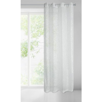 HOTOVÁ ZÁCLONA NA KROUŽKÁCH MILEY 140X250 CM BÍLA – Hledejceny.cz