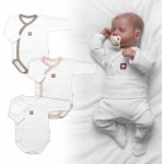 Baby Nellys Rostoucí výhodná sada 3x Body zap. bokem Nature béžová taupe bílá – Hledejceny.cz