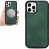 Pouzdro a kryt na mobilní telefon Pouzdro AppleKing z PU kůže kompatibilní s bezdrátovém nabíjením iPhone 12 Pro Max - zelené