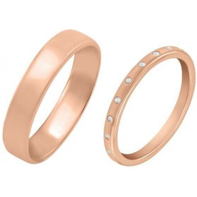 Eppi Zlatý eternity snubní prsten s lab grown diamanty a komfortní pánský Miomi RW46954 – Hledejceny.cz