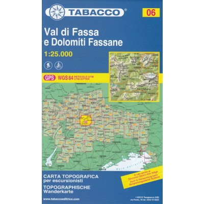 Val di Fassa a oblast Dolomity Fassa (Tabacco - 06) - turistická mapa | knihynahory.cz – Zboží Mobilmania