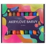 Akrylové barvy 18x36ml i na keramiku,sklo,kameny v krabičce 30x27x3cm – Zboží Mobilmania