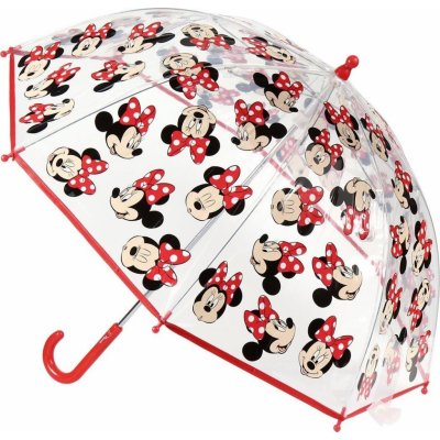 Disney Minnie mouse deštník dětský průhledný červený