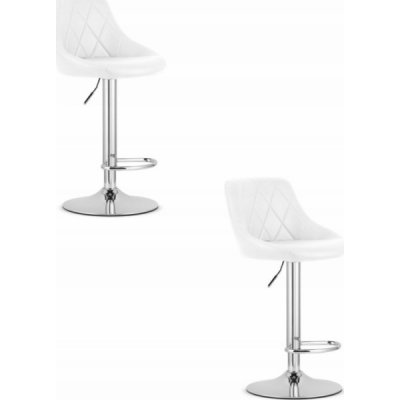 Leobert KAST bílá ekokůže / chromová podnož 2 ks – Zboží Mobilmania