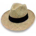 Krumlovanka pánský slaměný Bogart klobouk z mořské trávy s černou stuhou Fedora P-941216 – Zboží Mobilmania