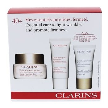 Clarins Extra Firming denní pleťový krém- denní krém Extra-Firming 50 ml + noční krém Extra-Firming 15 ml + čisticí pěna Gentle Foaming Cleanser 30 ml dárková sada