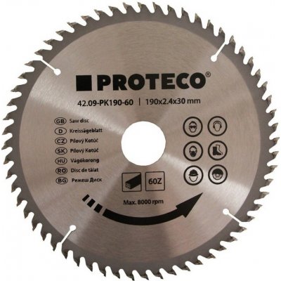 PROTECO kotouč pilový SK 190x2.4x30 60z + redukce 30/20 mm – Zbozi.Blesk.cz