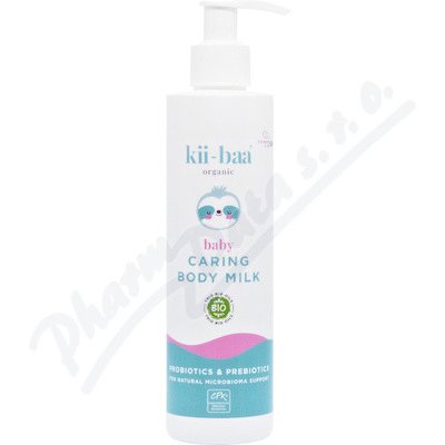 kii-baa organic Baby Caring Body Milk pečující tělové mléko s pro a prebiotiky pro děti od narození 250 ml