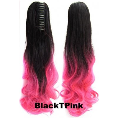 Girlshow Culík, cop na skřipci - vlnitý 55 cm - Ombre styl odstín Black T Pink – Hledejceny.cz