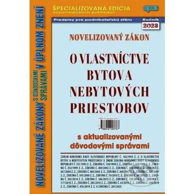 Novelizovaný Zákon o vlastníctve bytov a nebytových priestorov - Epos – Zbozi.Blesk.cz