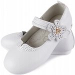 Elegantní baleríny s koženou vložkou bílé – Zboží Dáma