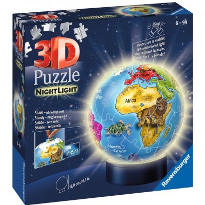 Ravensburger 3D puzzleball svítící Globus 72 ks – Zboží Mobilmania