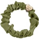 Gumička do vlasů By Eloise London Gold Heart Silk Scrunchie barva Black