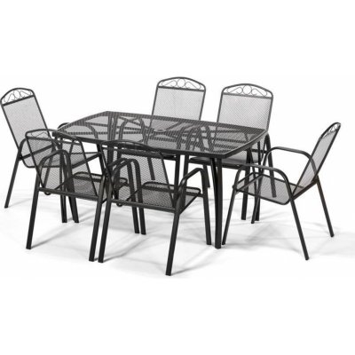 Vikio Zahradní jídelní kovový set pro 6 osob V126 antracit – Sleviste.cz
