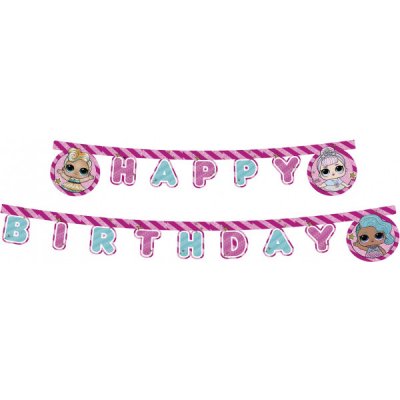 Procos s.a. Party nápis LOL Surprise Glitter Happy Birthday - 210 cm