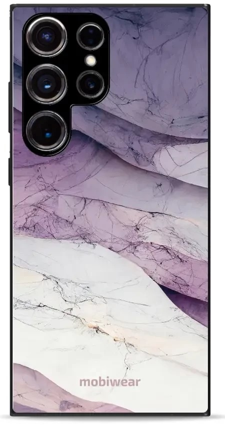 Pouzdro Mobiwear Glossy Samsung Galaxy S23 Ultra - G028G - Bílý a fialový mramor