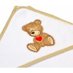 Baby Nellys Froté osuška s kapucí 100x100cm Sweet TEDDY bílá – Zboží Dáma