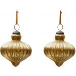 Set dvou zlatých skleněných vánočních ozdob Kave Home Raj 10 cm – Hledejceny.cz