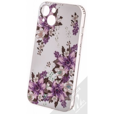 Pouzdro 1Mcz Trendy Fialové lilie za světla Skinny TPU Apple iPhone 13 bílé fialové – Zboží Mobilmania