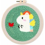 Figured ART Vyšívání dutou jehlou sada MALÝ DRAK A SRDCE 20x20 cm kulatý rám – Hledejceny.cz