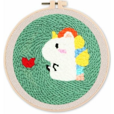 Figured ART Vyšívání dutou jehlou sada MALÝ DRAK A SRDCE 20x20 cm kulatý rám – Hledejceny.cz