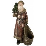 Clayre & Eef Vánoční dekorace figurka Santa s pytlem na dárky a stromkem - 24*17*47 cm – Hledejceny.cz