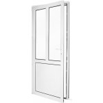 SkladOken.cz vedlejší vchodové dveře jednokřídlé 88 x 208 cm, dělené D3, bílé, LEVÉ – Zboží Mobilmania