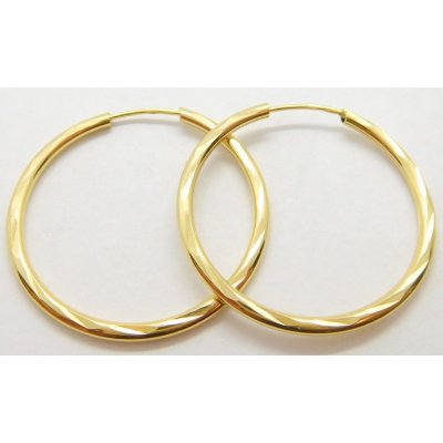 Klenoty Budín dámské zlaté náušnice gravírované kruhy HK2308 – Sleviste.cz