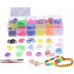 Udělej si svůj náramek - gumičky 1440ks s doplňky v plastové krabičce v sáčku – Zboží Dáma