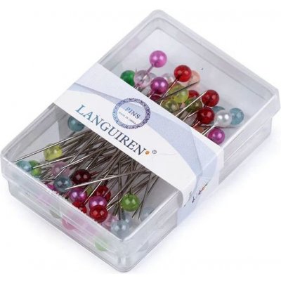 Špendlíky 40 mm ozdobné s transparentní hlavičkou (50ks) – Zboží Dáma