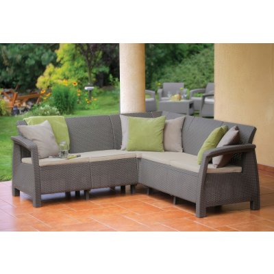 Keter Corfu Relax Set cappuccino / písková – Hledejceny.cz
