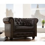 Askont Chesterfield Bis tmavě hnědá s puncy – Zboží Mobilmania