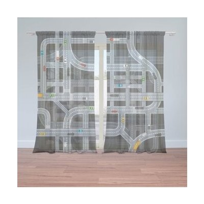 Sablio Záclony Dětská autodráha: 2ks 150x250cm – Hledejceny.cz