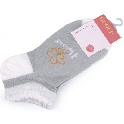 Prima-obchod Dámské / dívčí bavlněné ponožky kotníkové, 2 šedá světlá