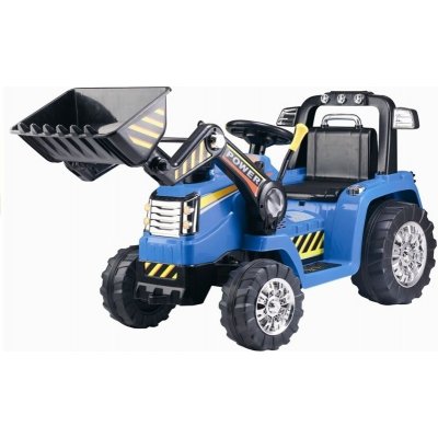 Mamido elektrický traktor Power s radlicí modrá