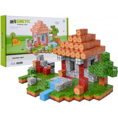 RKToys Magnetická stavebnice 3D Domek s zahradou 312 kostek – Hledejceny.cz