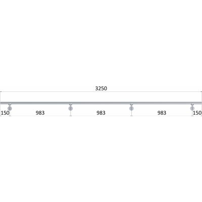 led madlo 3250mm /broušená nerez K320 /AISI304 (set: 4ks úchyt, madlo ø 42.4mm s ukončením a hliníkový profil na led pás) – Zbozi.Blesk.cz