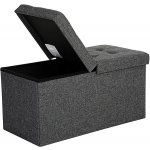 SONGMICS Úložný sedací box čalouněný skládací 76 cm šedý – Zboží Dáma