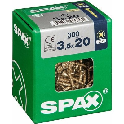 Spax Yellox Univerzální vrut, ø 3,5 × 20 mm, PZ2, zápustná hlava, 300 ks 4081020350207 – Hledejceny.cz
