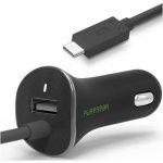 PureGear 3.4A USB autonabíječka s integrovaným Lightning kabelem - bílá Barva / Kvalita: Černá – Hledejceny.cz