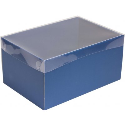 Dárková krabice s průhledným víkem 300x200x150/35 mm, modrá – Zboží Mobilmania