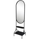 Chic Antique Černé antik kovové stojací zrcadlo s poličkou Filonia - 50*37*180 cm - Chic Antique – Hledejceny.cz