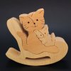 Dřevěná hračka Amadea dřevěné puzzle houpací kočka masivní dřevo dvou druhů dřevin 14x115x3 cm