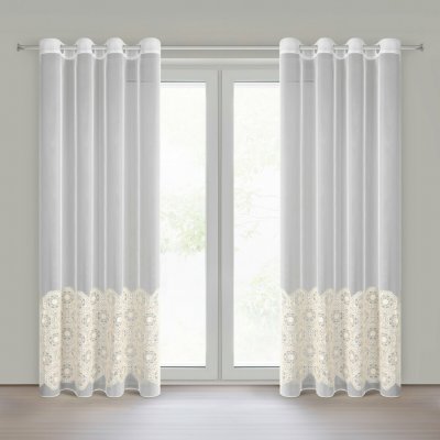 EUROFIRANY ZÁCLONA NA KROUŽCÍCH LIZA 140X250 CM BÉŽOVÁ – Hledejceny.cz