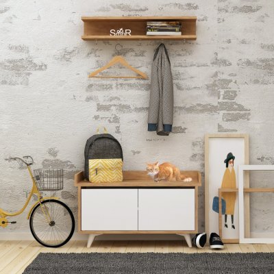 ASIR Předsíňová stěna ARASSO dub bílá – Sleviste.cz