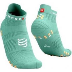 Compressport PRO RACING SOCKS V4.0 RUN LOW CREME DE MENTHE/PAPAYA PUNCH